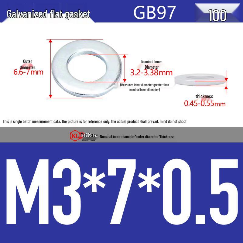 Galvanized Hex Nuts, Flat Washers, Spring Washers in M2-M48, Blue and White Zinc Coated