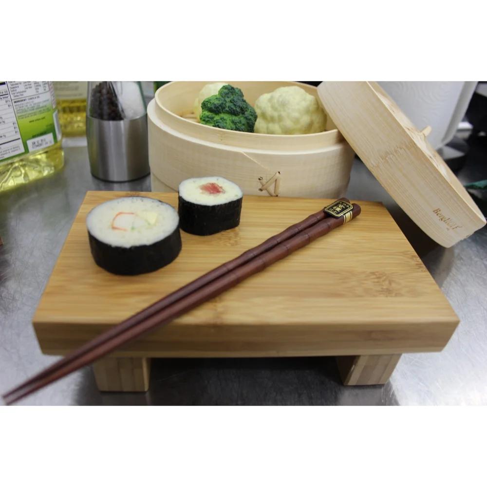 Wooden Chopsticks Set 5 Pairs Bamboo Utensils Noodles Sushi Dim Sum Party Use Lightweight Dining Essential