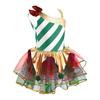 Kids Girls Stylish Dance Clothing Stage Performance Mesh Tutu Dress Christmas Carnival Cosplay