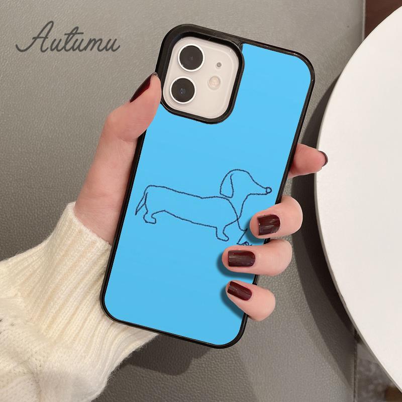 Cute Sausage Dog Phone Case for iPhone 11 12 13 14 Pro Max Mini X XR XS SE 2020 5 6S 7 8 Plus Samsung Galaxy S21 S22 Cover Shell