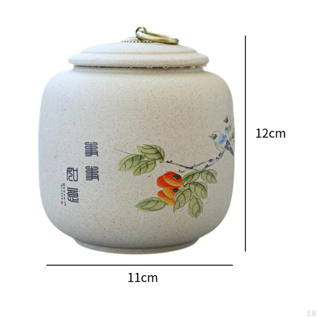 Ceramic Tea Portable 800ml Storage Canister Traditional Loose Leaf Holder for Sweet Treats And