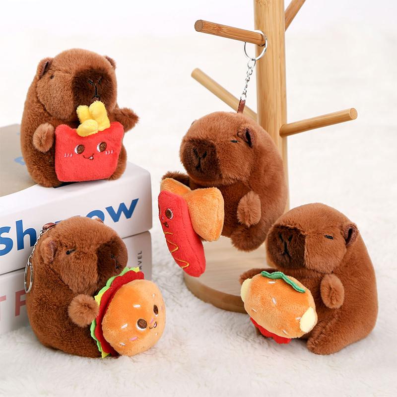 Cartoon Capybara Plush Keychain Pendant Bag Hanging Decoration Accessories Cute  Stuffed Doll Toy Keyring Kids Gift