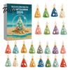 Coastal Home Holiday Ornaments 2026 Christmas Advent Calendar, Sea Glass Tree 2D Acrylic Ornament Set Aesthetic Gift Box with Hanging String,