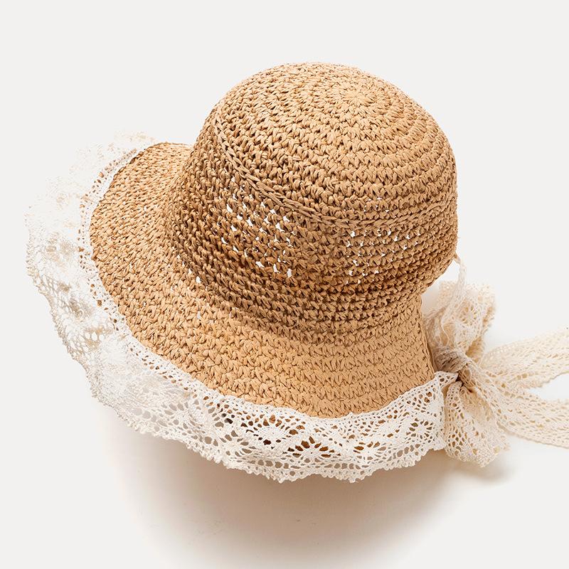 Cappello da Sole in Paglia per Bambina Principessa Cappellino da Spiaggia Genitore Bambino Protezione UV Tesa per Bambino Piccolo Primavera Estate Esterno