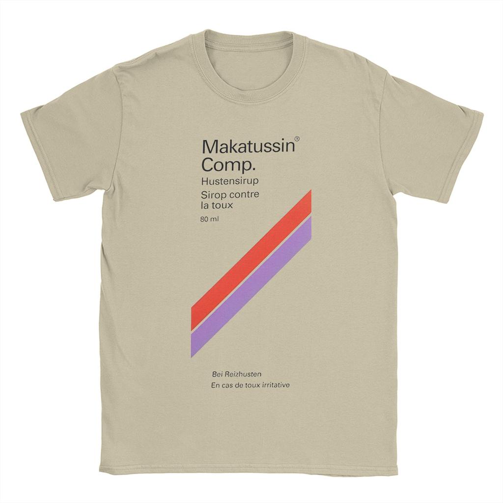 Men T-Shirts Makatussin Comp 80ml Label Vintage Cotton Tee Shirt Short Sleeve Funny T Shirts Crewneck Clothes Summer