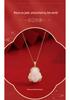 S925 Sterling Silver Hetian Jade Maitreya Buddha Necklace - Women's Trendy Ancient Style Clavicle Chain Pendant