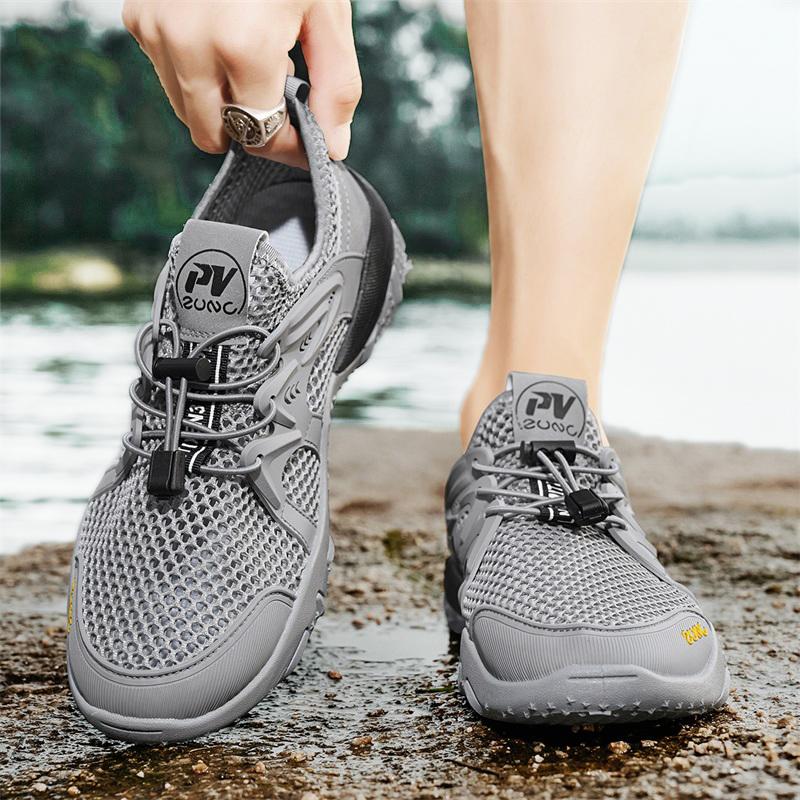 Fashion Men's Shoes Summer Breathable Mesh Outdoor Non-slip Light Walking Casual Trekking Sneakers Beach Wading Shoes Male