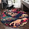 1pc My Hero Academia Dabi Round Carpet - Anime Cartoon Design Chair Mat, Non-Slip Rug for Office, Home Decor, Living Room
