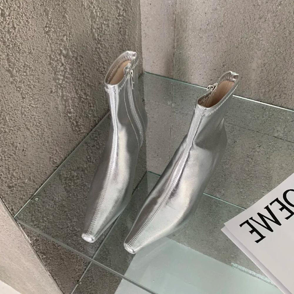 Spring New Pointed Toe Women Ankle Boots Ladies Eelgant Thin Low Heel Chelsea Shoes Soft Leather Short Boots Size 35-41