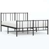 VidaXL Metal Bed Frame with Headboard-Footboard Black 120x200 Cm 352496
