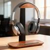 NODIBRO Headphone Desktop Headphone Headset Hanger for and Home Decor Stand, T-shaped, Wooden, Holder, Non-slip, Stand, Teleworking, Gaming, (Walnut +
