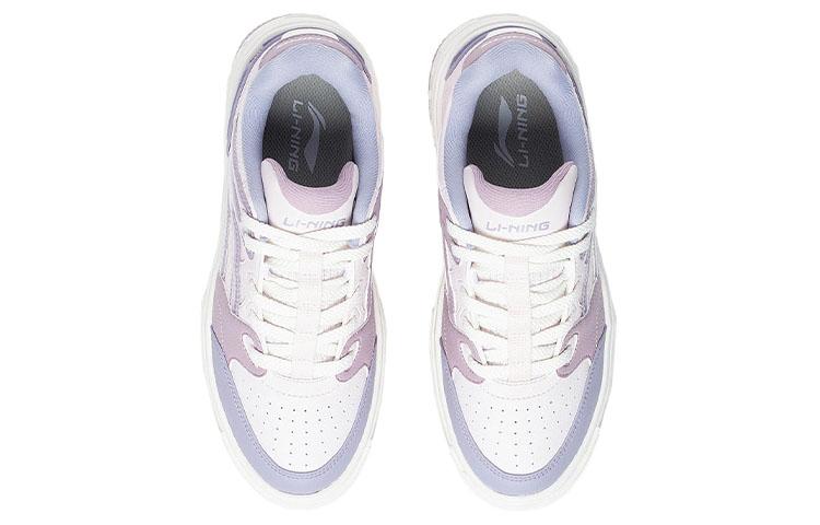 Li Ning Floating Slip Resistant Abrasion Resistant Low Top Skateboard Shoes Women's Pink Purple AGCS078-2