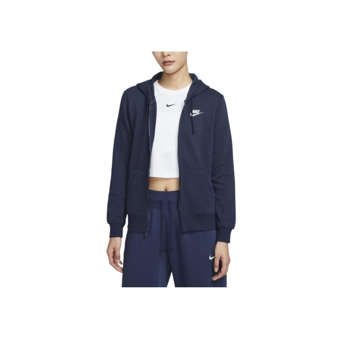 

Nike Knitted Casual Sports Hooded Jacket Women Jackets Obsidian White DQ5472-451 XS