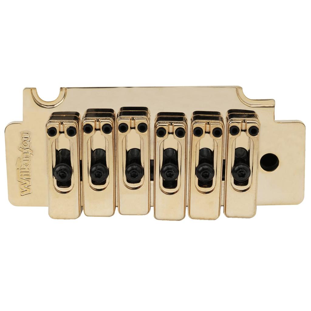 Musiclily Wilkinson WVS50K String Pitch 10.8mm 2-Point Tremolo Bridge Lock Saddle Steel Block for Squier Strat Electric Guitar Gold