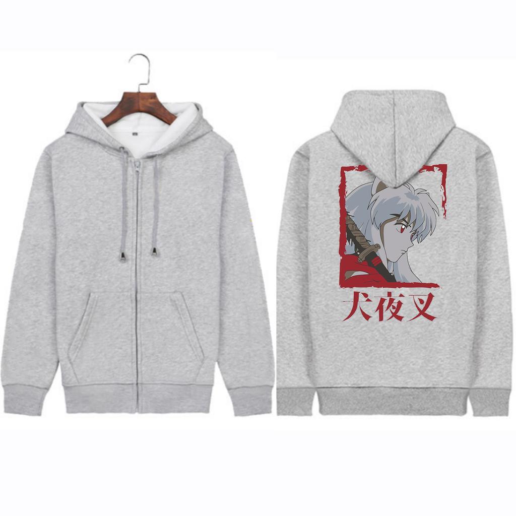 Japanese Anime InuYasha Men's Hoodies Harajuku Fashion Y2k Vintage Hip Hop Streetwear Casual Drawstring Oversized Sweatshirts