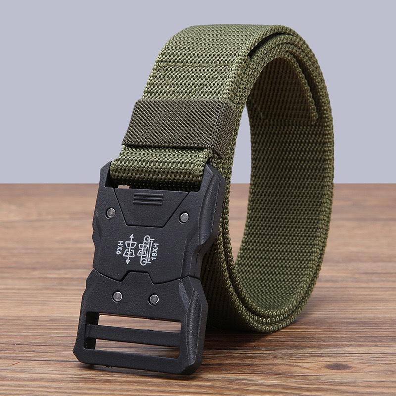 [Tactical Belt] Adjustable Durable Men's Tactical Belt | Quick-Release Buckle for Outdoor Sports, Training & Casual Wear - Unisex Design, Black Fabric