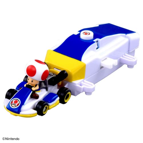Takara Tomy Tomica Drift Tomica Mario Kart Drift Starter Set Toad & Standard Kart Mini Car Toy Ages 3+
