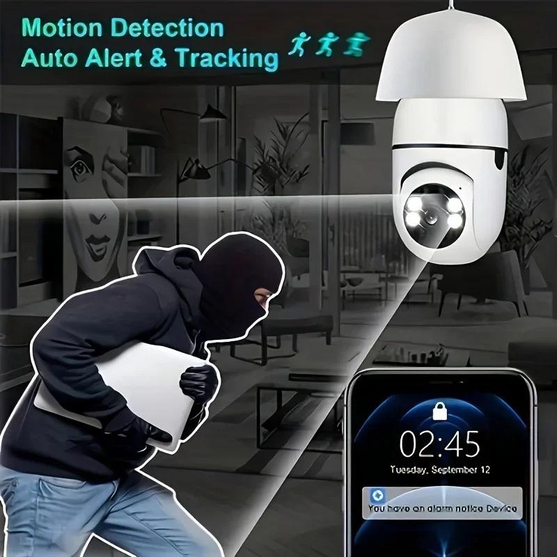 Bulb E27 Surveillance Camera Full Color Night Vision Automatic Human Tracking Zoom Indoor Security Monitor Wifi Miini Ip Camera