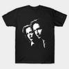 Men Black Print T-shirt Mulder And Scully No-Cut Transfer Paper Print Cotton Tshirt
