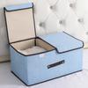 Cotton Linen Storage Box with Removable Lid Practical Underwear Container Foldable Pants Storage Box with Covers