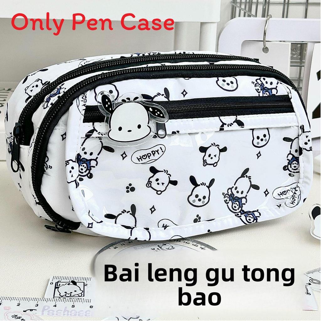 Small Red Book Cartoon Pencil Case With Multilayer Storage And Zipper For Students