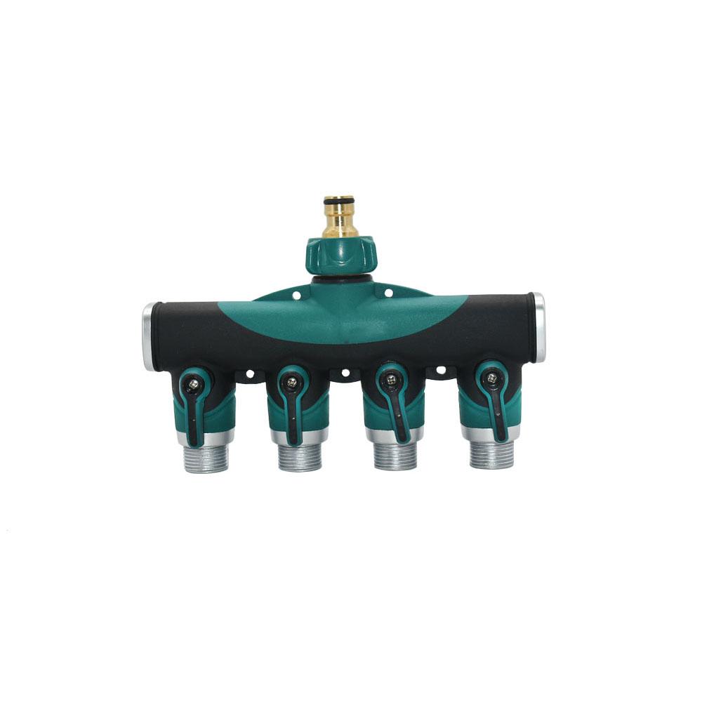 3/4“ Thread 4-Way Tap Hose Water Splitter Valve Zinc alloy Outdoor Faucet For Garden Irrigation Systems