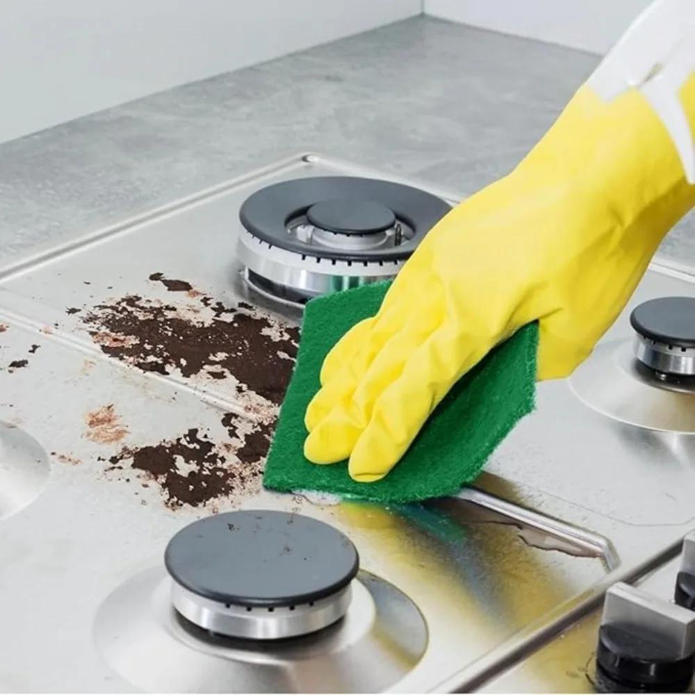 10/30pcs Sandy Sponge Baijie Cloth Cleaning Powerful Brushing Pot Kitchen Artifact Reusable Kitchen Scrub Pads Clean Gadgets