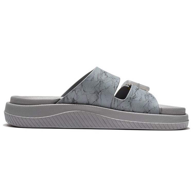 Li Ning Fashion Sports Rubber Sole EVA Slide Sandals Men Footwear Rock-Gray AGAS017-4