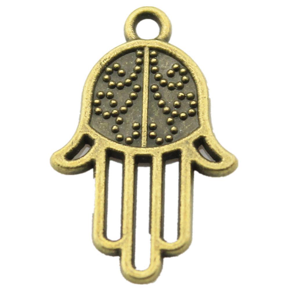 Alloy Hamsa Hand Charms Amulet Pendants For Good Luck Jewelry Making