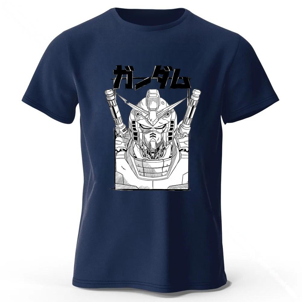 Retro Mobile Suit Gundam Cotton T-shirt Unisex Daily Casual Versatile Comfortable Plus Size Short Sleeves Tops