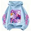 2026 Girls Cartoon Hoodie for Boys and Girls Hunter Rumi Derpy Warm and Thick, Fashionable Casual Top, Printed Purple Sweatshirt