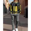 New Round Neck Men's Long Sleeve Pants Set 3d Fabric Suitable for Casual Travel Multi-Scenarios Sport Two-Piece Set
