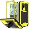 Custodia per Telefono R-JUST con Supporto in Metallo + Silicone e Copri Fotocamera Scorrevole per Samsung Galaxy S22 Ultra 5G
