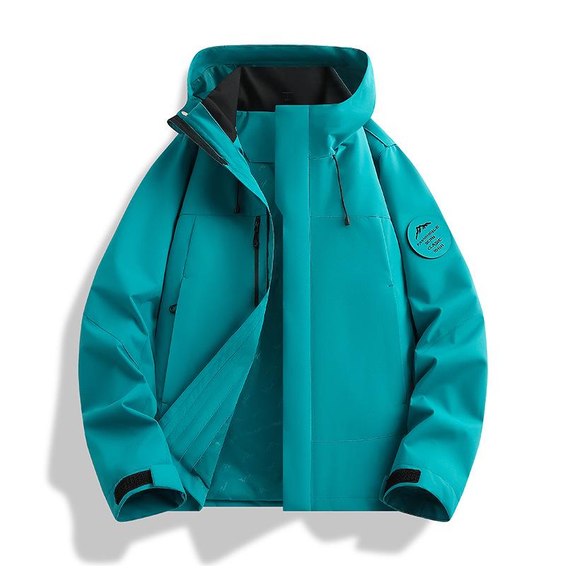 Camel Unisex 3-in-1 Mountaineering Jacket: Graphene-Lined, Windproof, Waterproof, and Warm, New Style, Two-Piece Set.