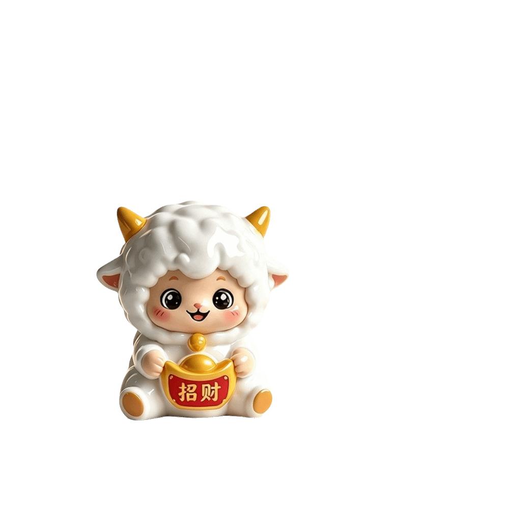 Resin Year of The Goat Ornament Cute Design Mascot Ornament Zodiac Figurines Spring Festival