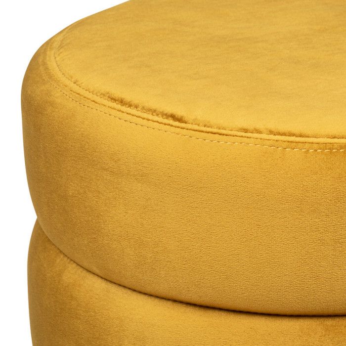 Atmosphera "Sinan" Velvet Pouf - Ochre