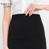 VOZZA Office Elastic Waist Pencil Stretch Mini Skirt Women's Knee-Length Skirt, (Size M, Black)