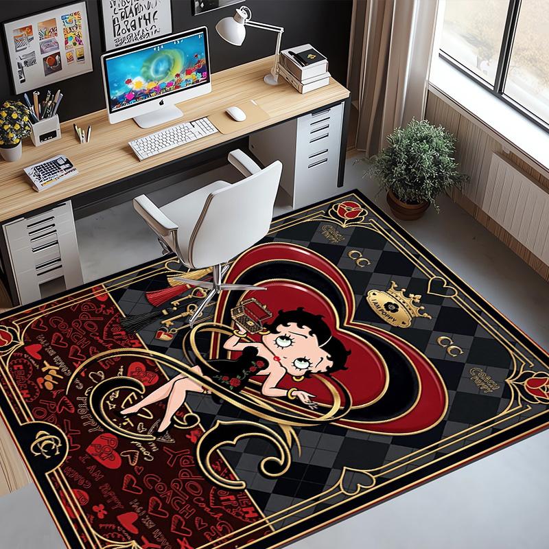 Betty Boop Pattern Rug, Indoor/Outdoor Mat, for Picnic, Gameroom, Bedroom, Office, Living Room, Home Decor Carpet, Birthday Gift