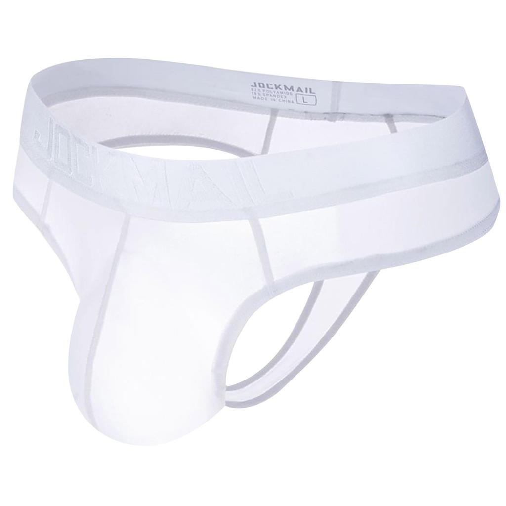 Mens Sexy Underwear Thong Underpants Soft Briefs Panties Ice Silk Ultra-thin Transparent Underwear