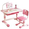 Set Scrivania Studio e Sedia per Bambini, Tavolo da Scrittura Regolabile in Altezza per Bambini Piccoli con Supporto Regolabile per Lettura, Luce LED per Studio, Soggiorno Camera da Letto Extra per Bambini