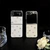Transparent Glitter Rhinestone Phone Case For Samsung Zflod5 Transparent Zflip6 Folding Flip W24Flip