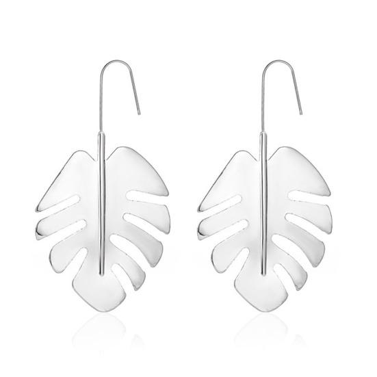 

Женские полые большие листья подорожника, длинные висячие серьги-крючки из сплава, ювелирные изделия в подарок