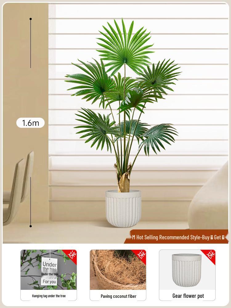 Large Luxury Faux Livistona Flower: Indoor Green Plant Floor Decoration