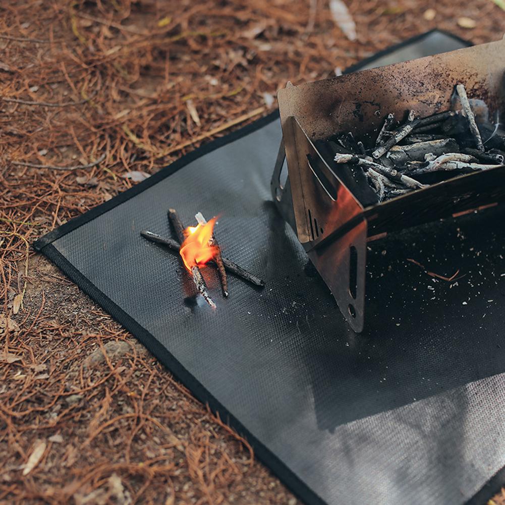 Feuerfeste Grillmatte Ölbeständig Patio Schutzmatten Wärmeisolierung Hohe Temperatur für Outdoor-Camping für Boden Deck Rasen