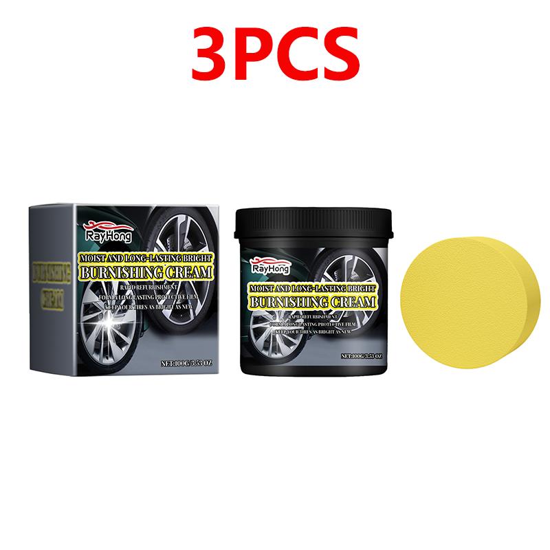 Car Tire Shine Coating Nourishing Cream Plastic Rubber Tire Retreading Anti-Aging Auto Wheel Maintenance Restore Tire Black 100g