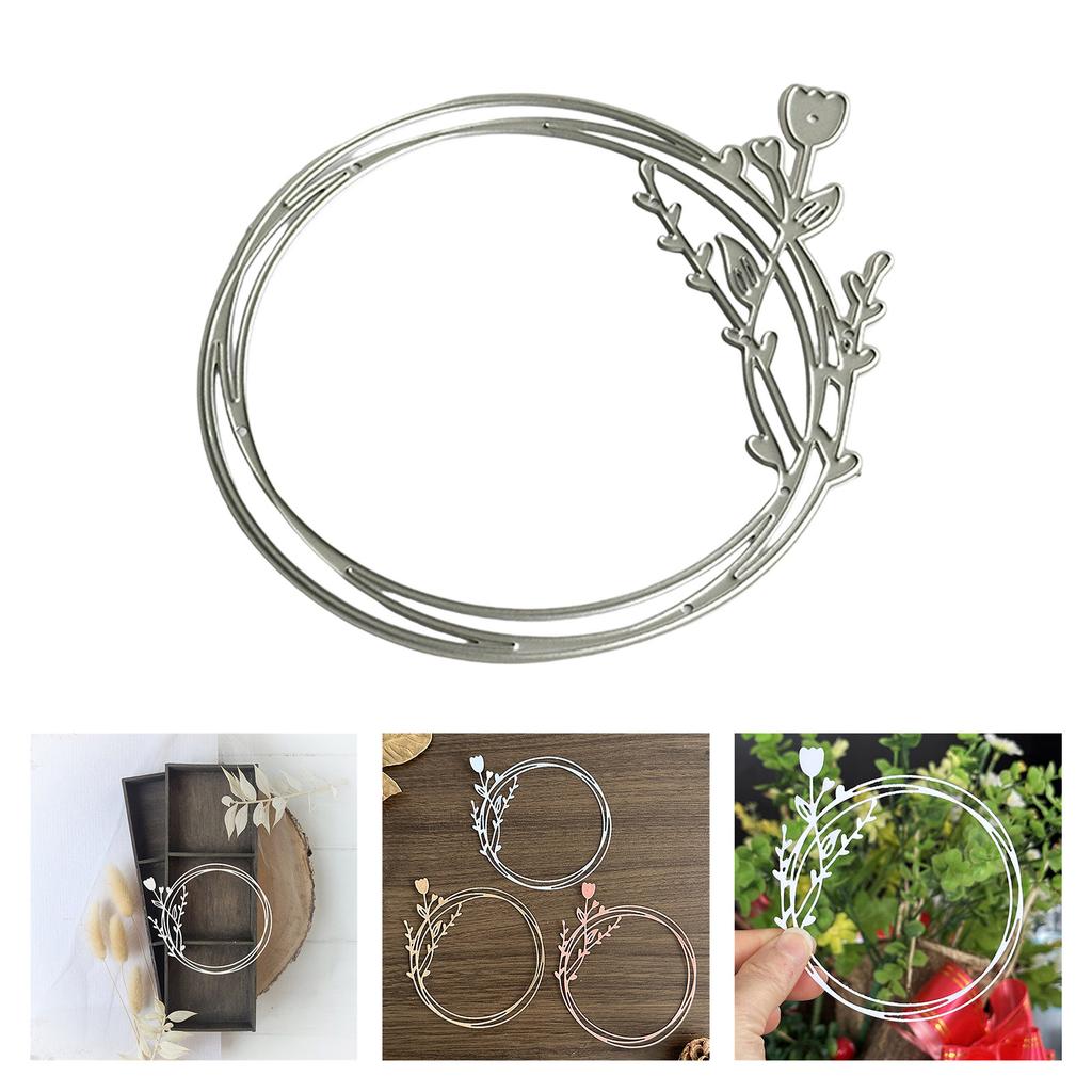 Flower Wreath Cutting Dies for Card Making Scrapbooking Carbon Steel Die Cut Templates Decorative Embossing Paper Dies