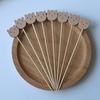 100PCS Disposable Cocktail Picks, Cute Panda Head Decor Bamboo Skewers, Long Food Picks for Sandwiches Burgers Fruits Desserts