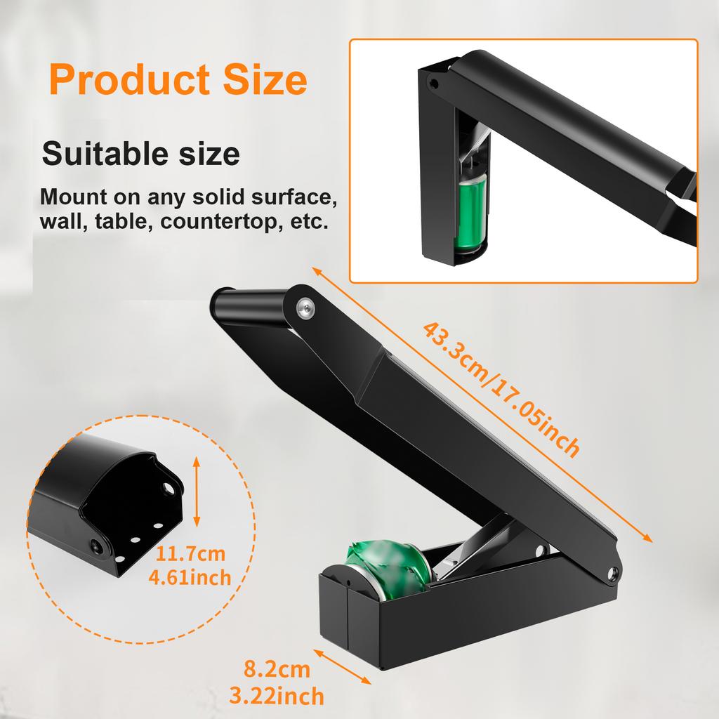 Aluminum Can Crusher & Bottle Opener Heavy Duty Metal Wall Mounted Soda Beer Can Smasher Eco-Friendly Recycling Kitchen Tool