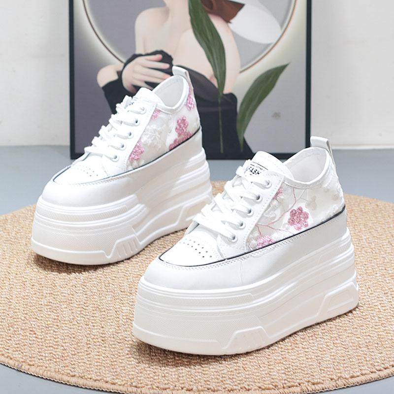 Fashion 10CM Platform Sneakers for Women White Women Shoes Mesh Platform Wedge Sneakers Chunky Sneakers Shoes Shose Women Summer