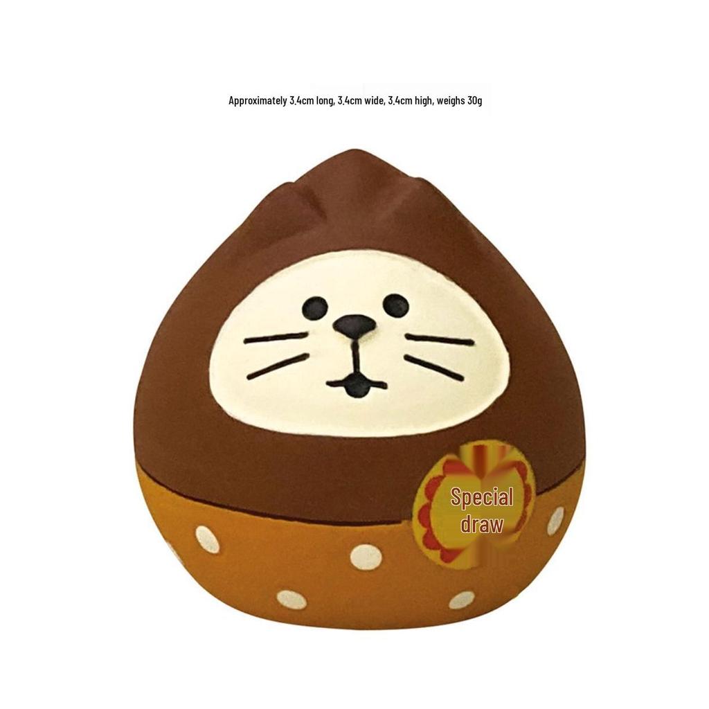 ZAKKA Autumn Harvest Resin Cat Figurine with Persimmon Tree - Trendy INS Blind Box Ornament